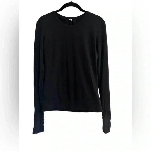Lululemon Rush Hour Black Long Sleeve Thumb Hole Top Run Zip Pocket Size 2 - Picture 2 of 13